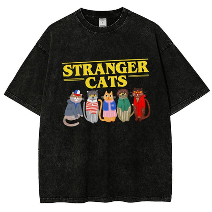 Stranger Cats Vintage Distressed T-shirt