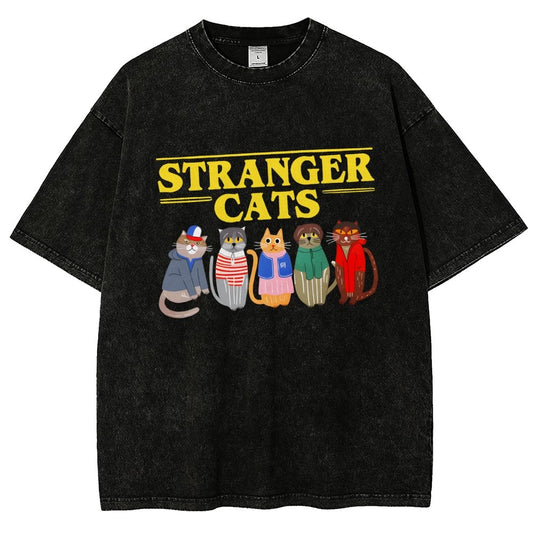 Stranger Cats Vintage Distressed T-shirt