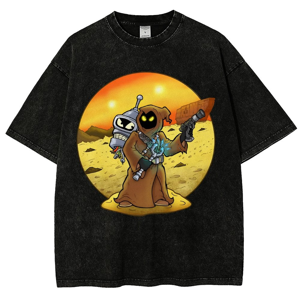 Robot Hunter Vintage Distressed T-shirt