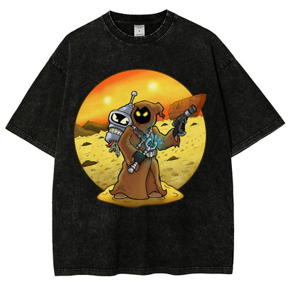 Robot Hunter Vintage Distressed T-shirt