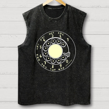 Rotary Dial Vintage Funny Vintage Distressed Washed Tank