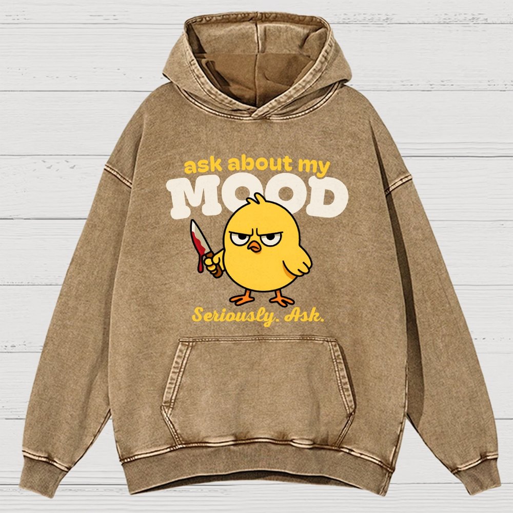 Ask About My Mood Vintage Distressed Hoodie
