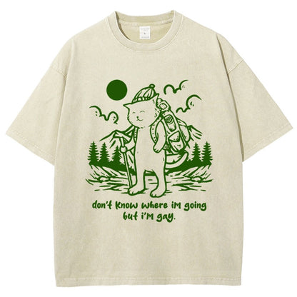 Don't Know Where I'm Going But I'm Gay Vintage Distressed T-shirt