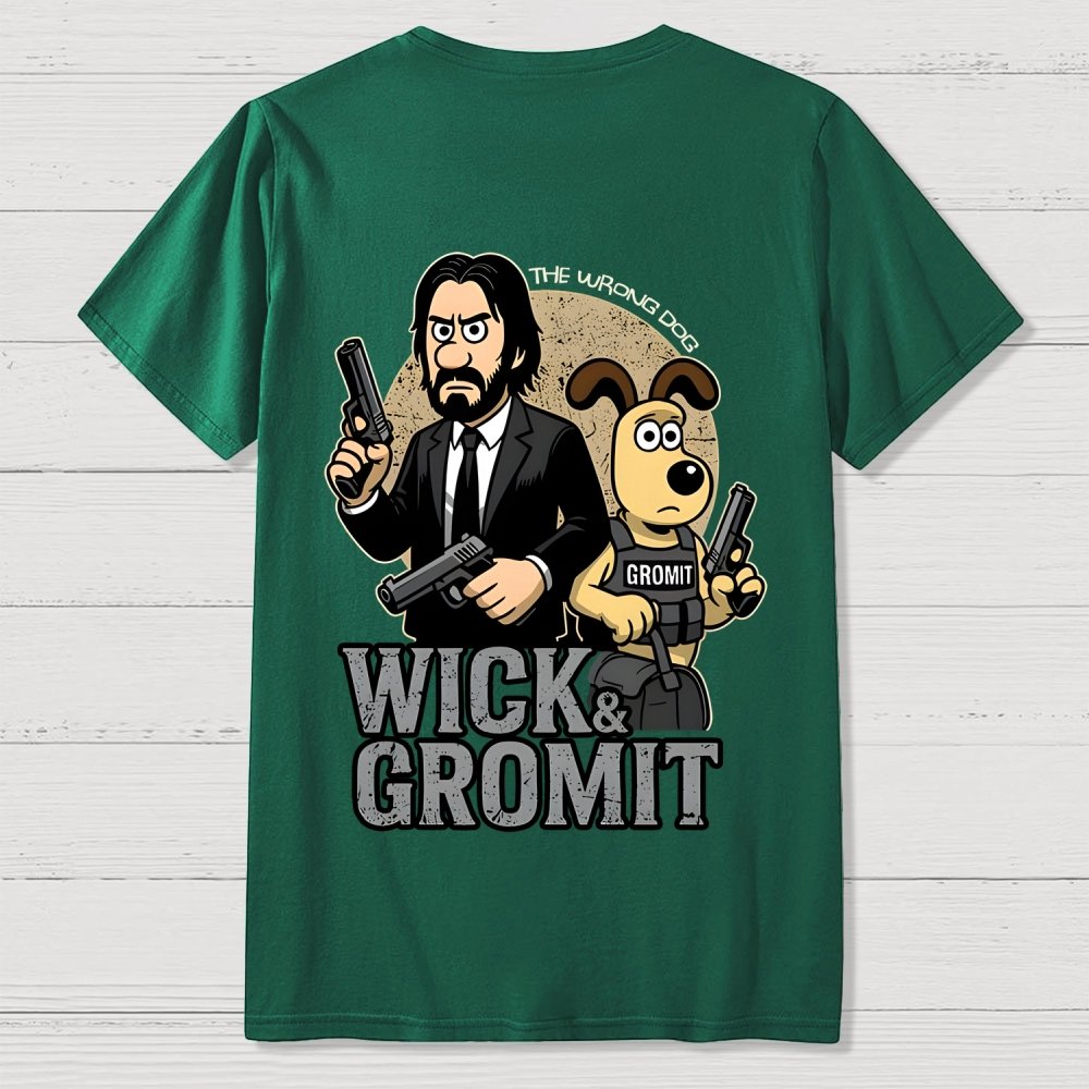 The Wrong Dog  Back Printing Geek T-Shirt