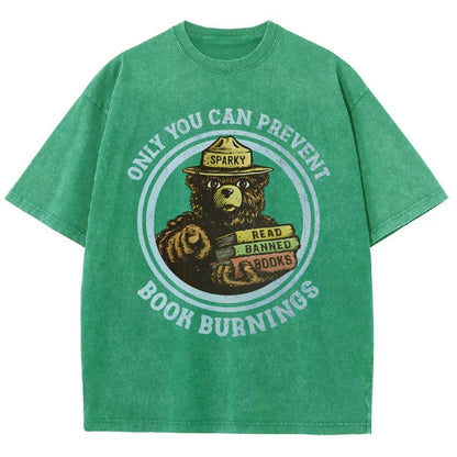 Only You Can Prevent Book Burnings Vintage Distressed T-shirt