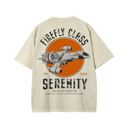 Retro Smugglers Front And Back Printing Washed T-shirt