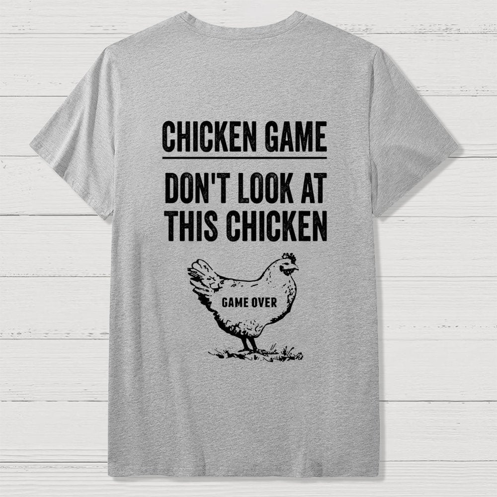 Chicken Game Nerd  Back Printing Geek T-Shirt