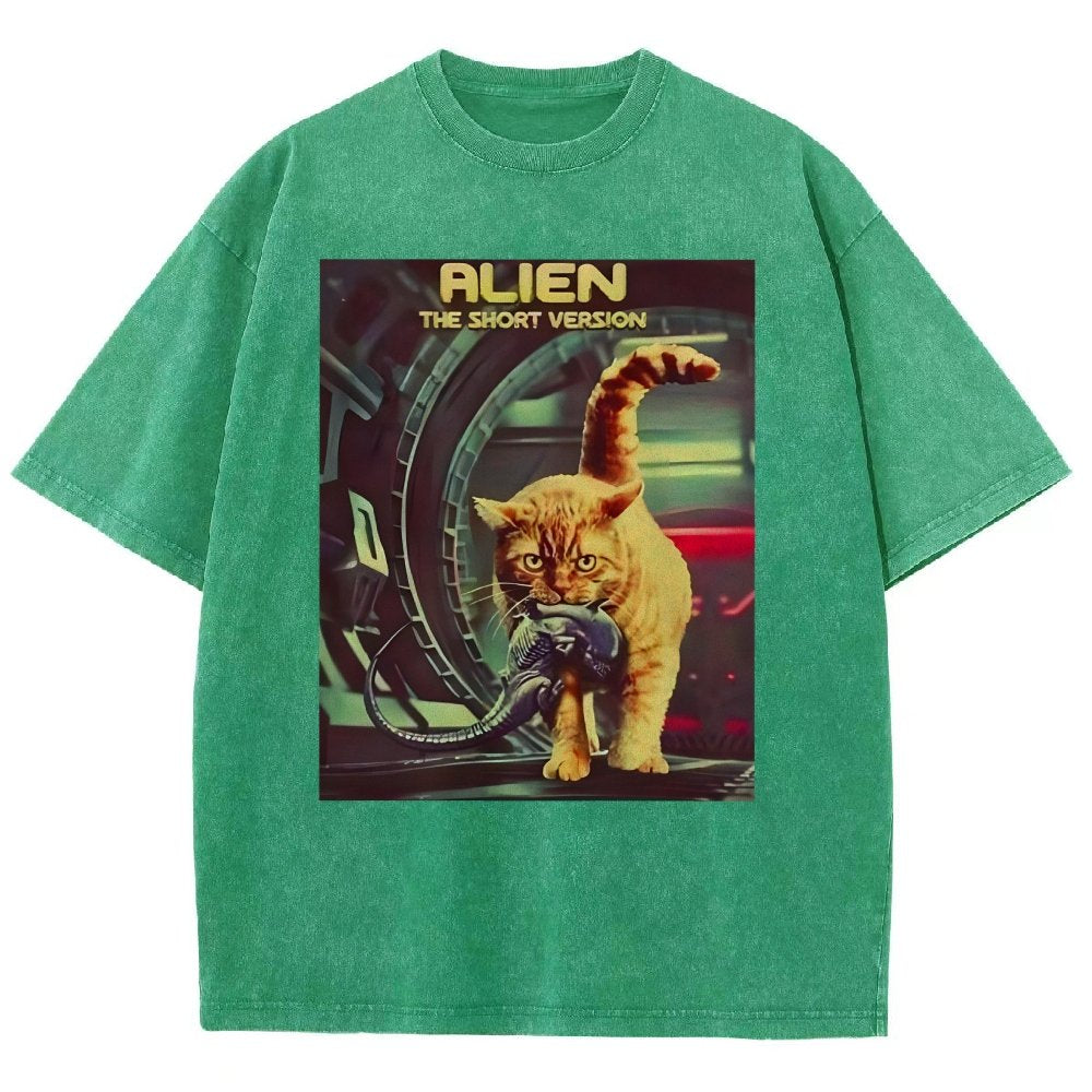 Mystery Cat Heavy Vintage Distressed T-shirt