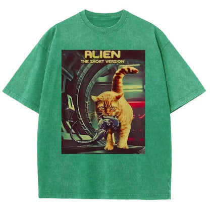 Mystery Cat Heavy Vintage Distressed T-shirt