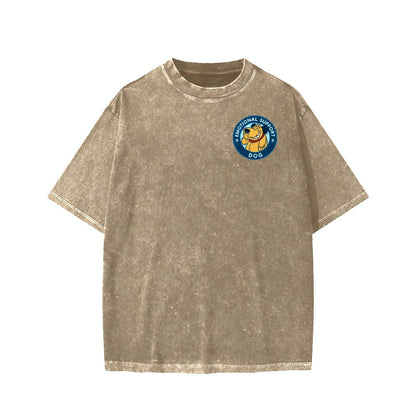 Dog Support Or Not? Front And Back Printing Washed T-shirt
