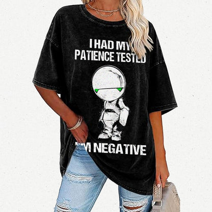I Had My Patience Tested I'm Negative Vintage Distressed T-shirt