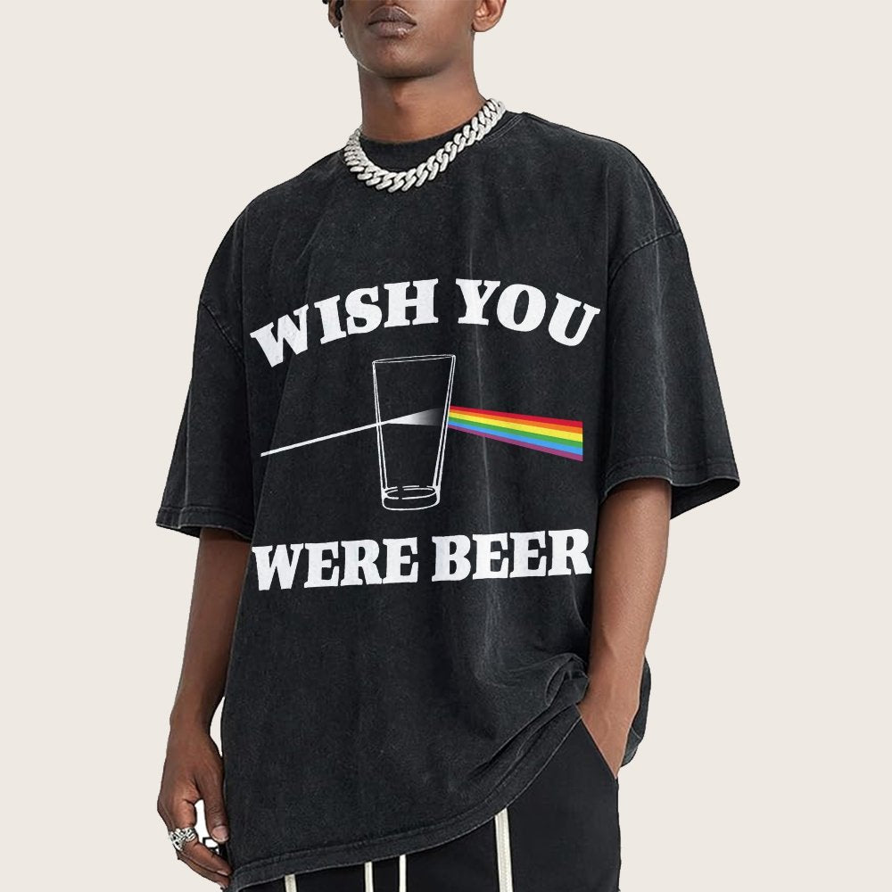 Wish You Were Beer Vintage Distressed T-shirt