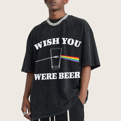 Wish You Were Beer Vintage Distressed T-shirt