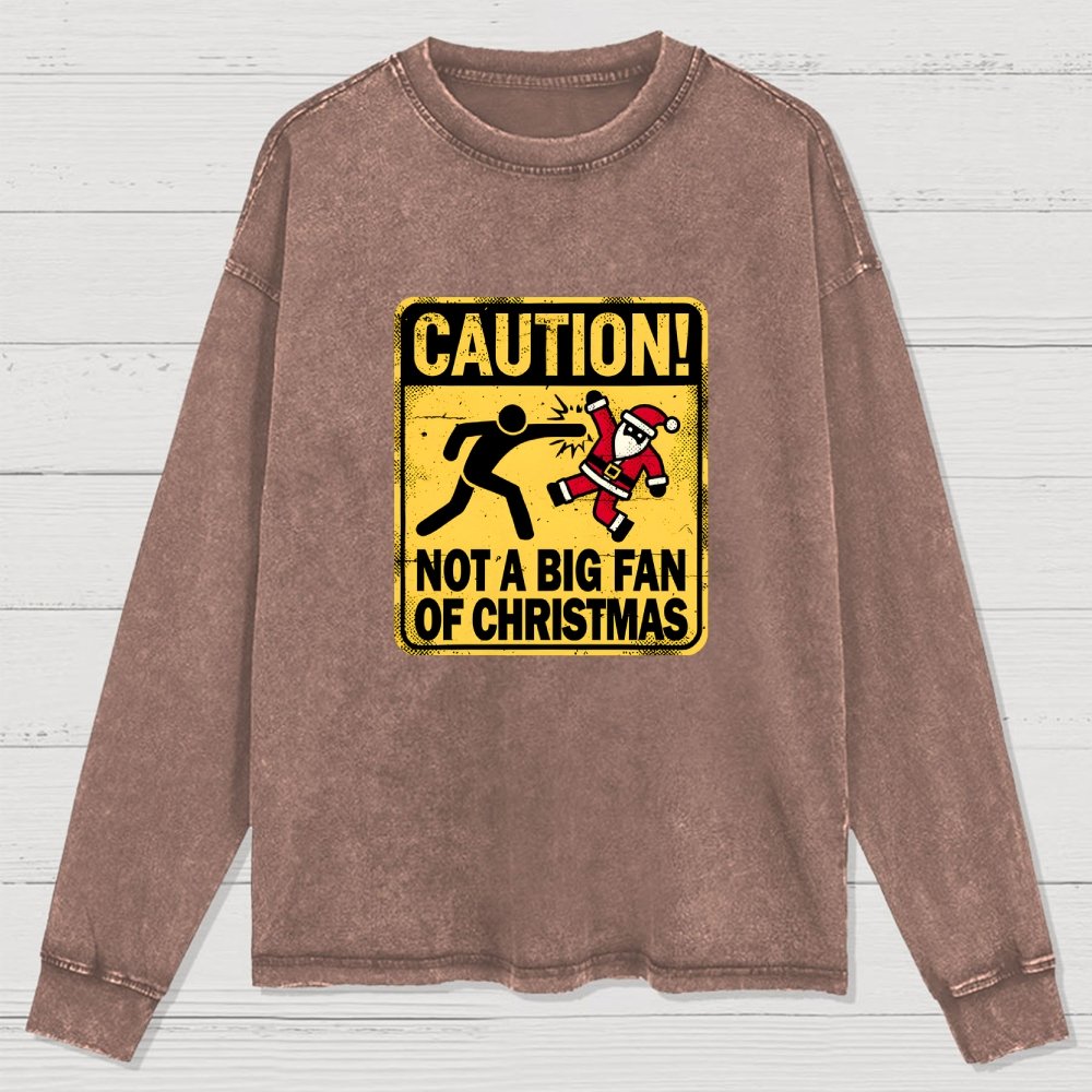Christmas Caution Washed Long Sleeve Tee