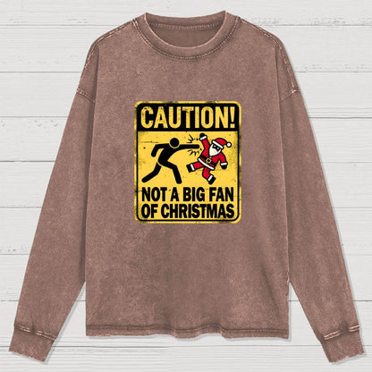 Christmas Caution Washed Long Sleeve Tee