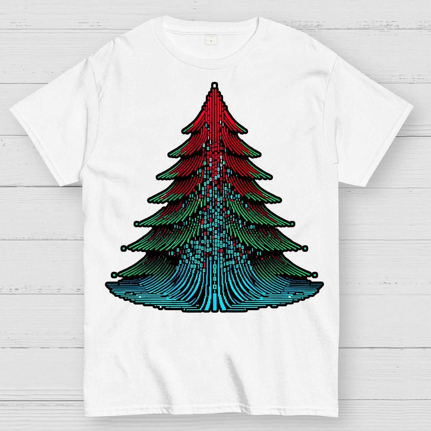 Binary Christmas Tree Geek T-Shirt