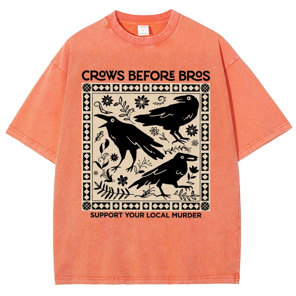 Crows Before Bros Vintage Distressed T-shirt