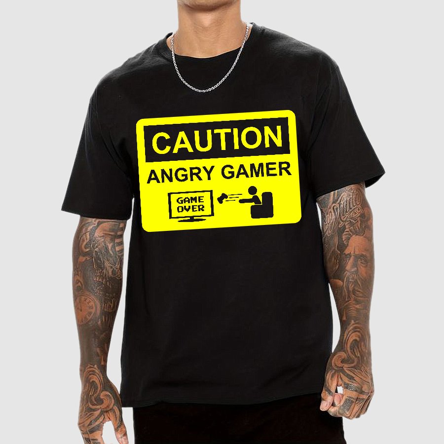 CAUTION ANGRY GAMER Geek T-Shirt