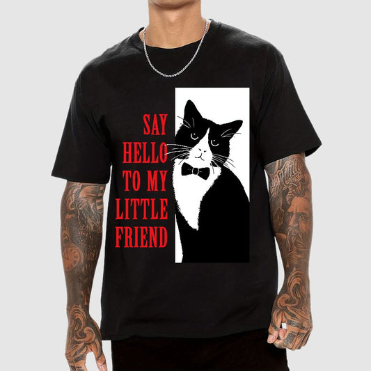 Hello Little Friend funny cat Geek T-Shirt