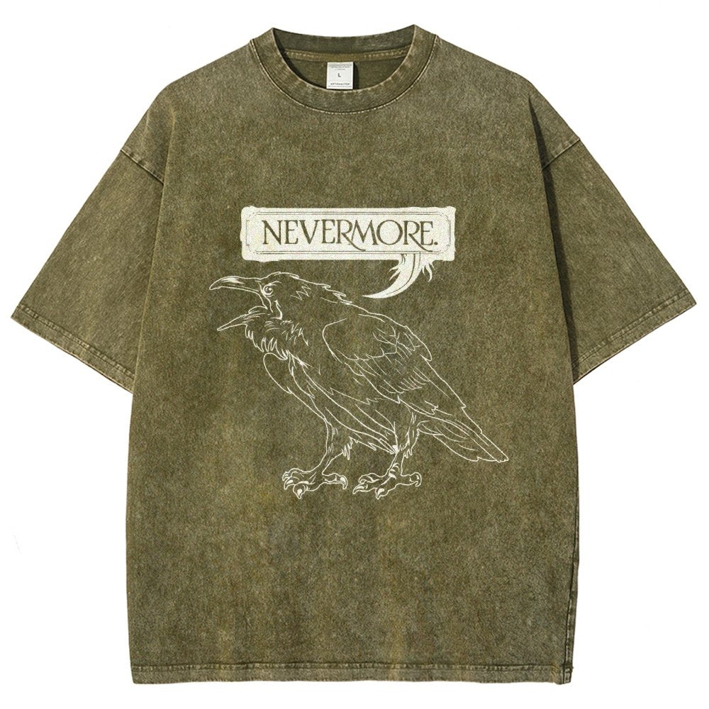 Nevermore Raven Vintage Distressed T-shirt