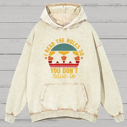 I Read The Rules So You Don't Have To ,Board Game Vintage Distressed Hoodie
