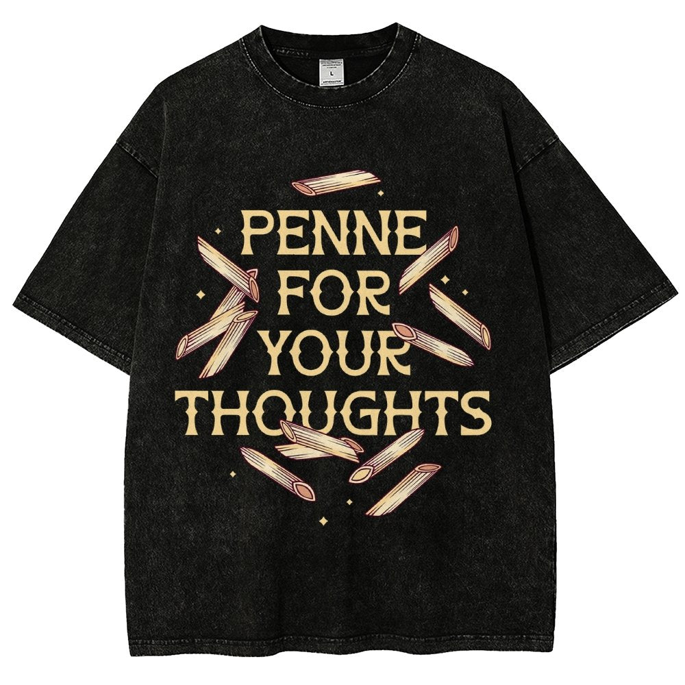Penne For Your Thoughts Vintage Distressed T-shirt
