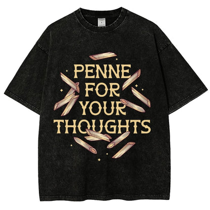 Penne For Your Thoughts Vintage Distressed T-shirt