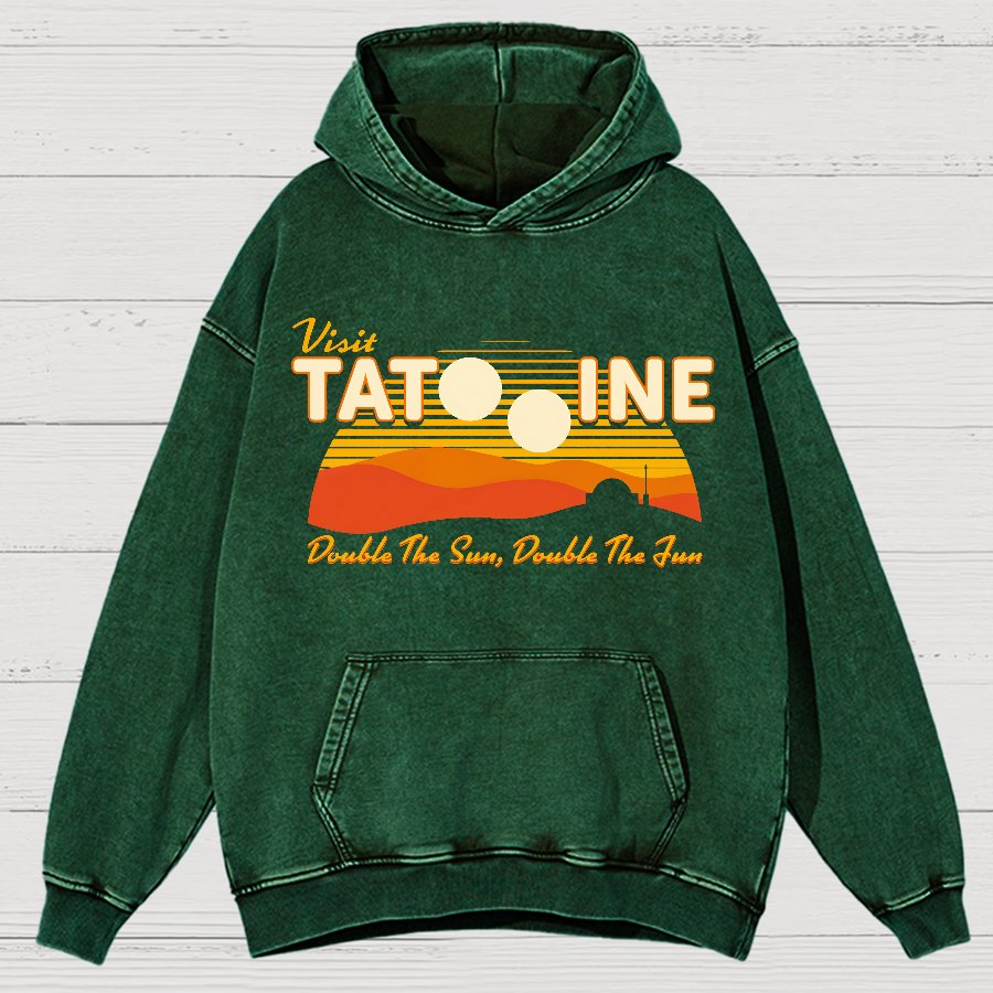 Double The Sun, Double The Fun Vintage Distressed Hoodie
