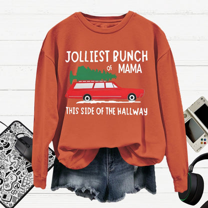 Jolliest Bunch Of MaMa Christmas Cotton Pullover Sweatshirt