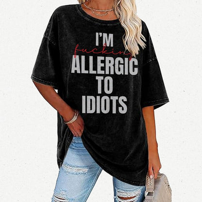 I'm Allergic to Idiots Vintage Distressed T-shirt