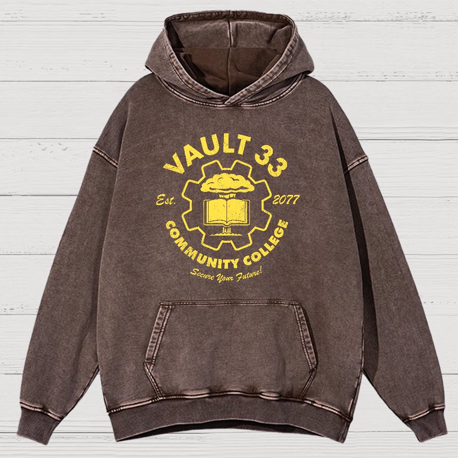 Community College Vintage Distressed Hoodie