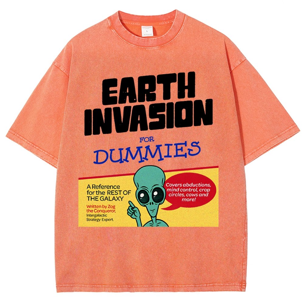 Earth Invasion for Dummies Vintage Distressed T-shirt