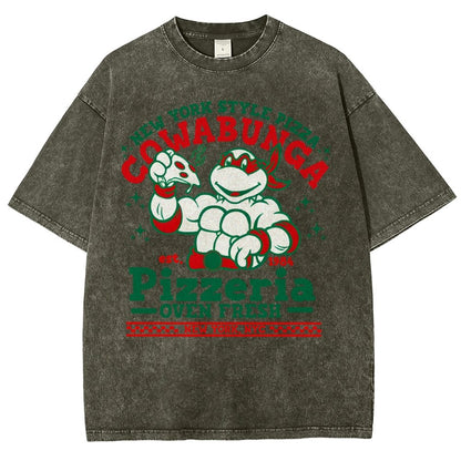 Cowabunga Pizzeria Pi Day Vintage Distressed T-shirt