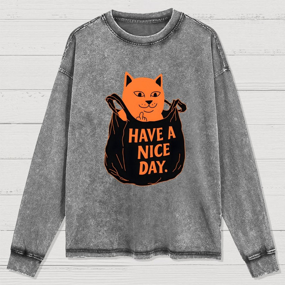 Have A Nice Day Washed Long Sleeve Tee