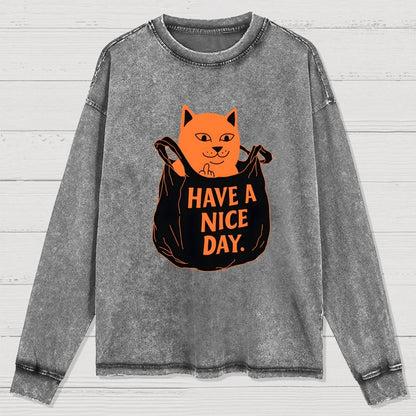 Have A Nice Day Washed Long Sleeve Tee