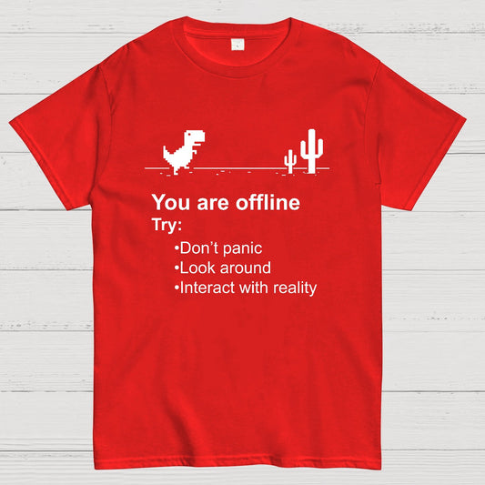 Offline Without Internet, Don't Panic Geeky T-Shirt