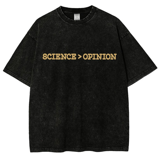 Science vs Opinion Vintage Distressed T-shirt