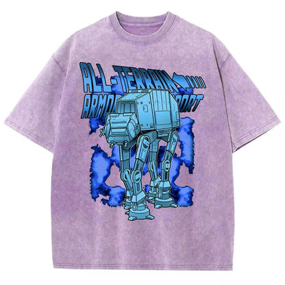 Mega Terrain Mecha Transport Vintage Distressed T-shirt