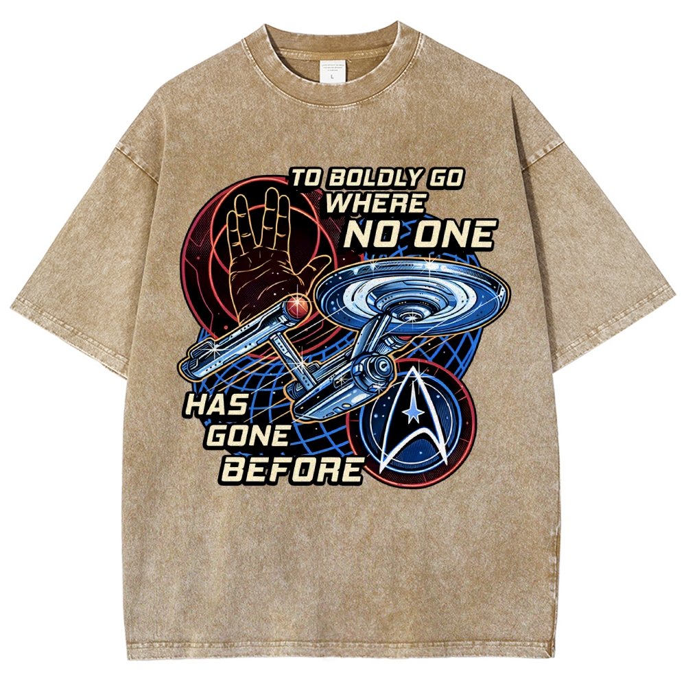 To Boldly Go Where Few Have Gone Before Vintage Distressed T-shirt