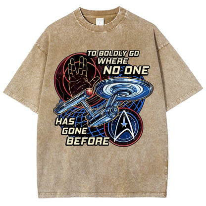To Boldly Go Where Few Have Gone Before Vintage Distressed T-shirt