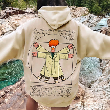 Vitruvian Puppet Printed Back Unisex Cotton Hoodie