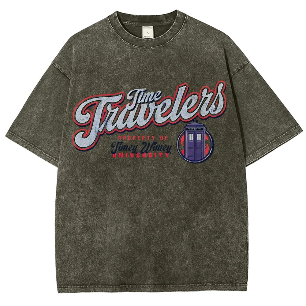 Timey Wimey University Vintage Distressed T-shirt