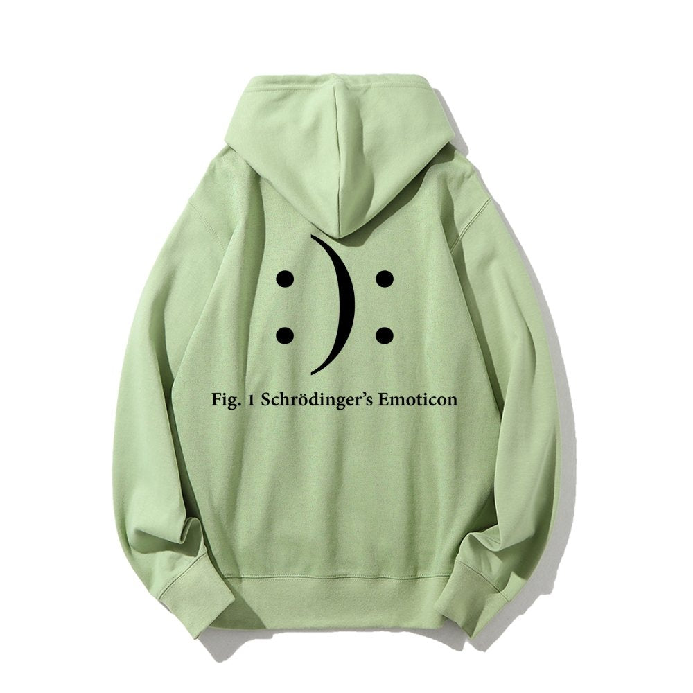 Schrodinger's Emoticon Printed Back Unisex Cotton Hoodie