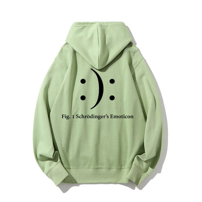 Schrodinger's Emoticon Printed Back Unisex Cotton Hoodie
