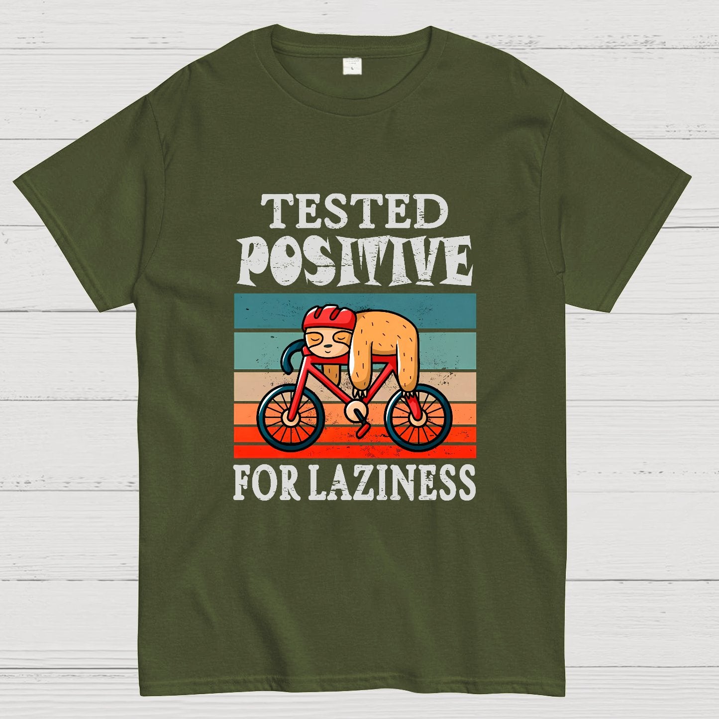Tested Positive For Laziness Sloth On Bicycle By Sal71 Geeky T-Shirt