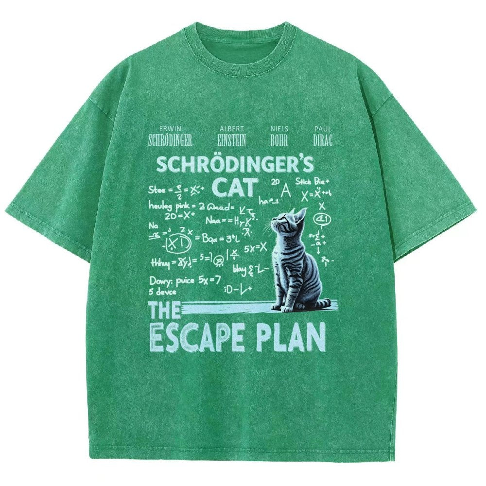 Schrödinger's Cat Escape Plan Vintage Distressed T-shirt
