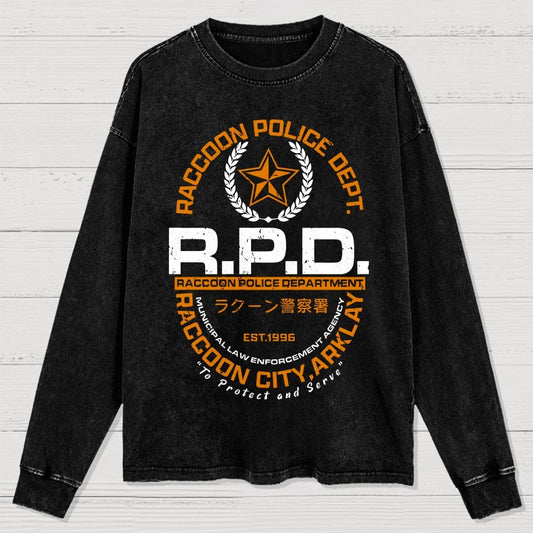 City Police Washed Long Sleeve Tee