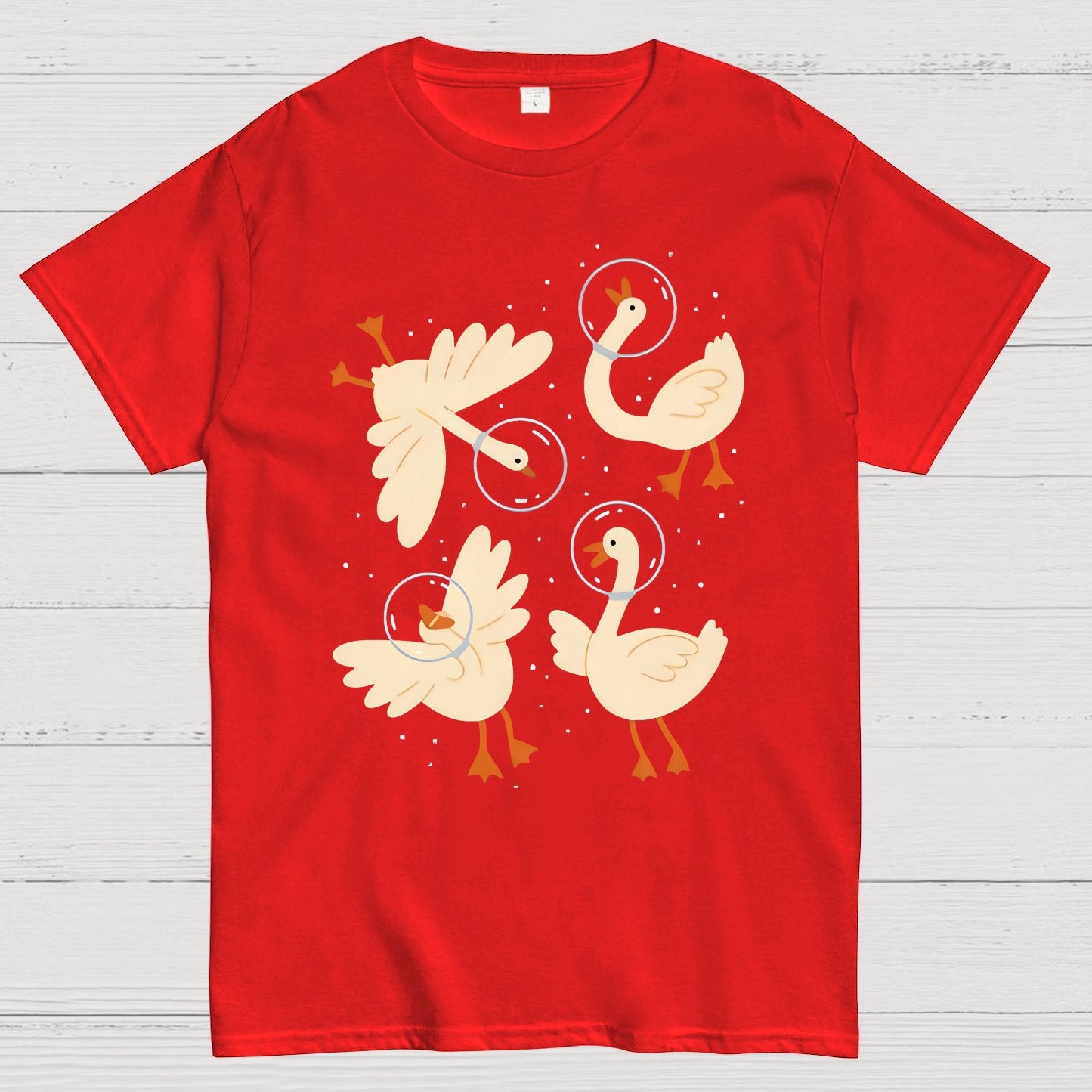 Geese In Space Nerdy T-Shirt