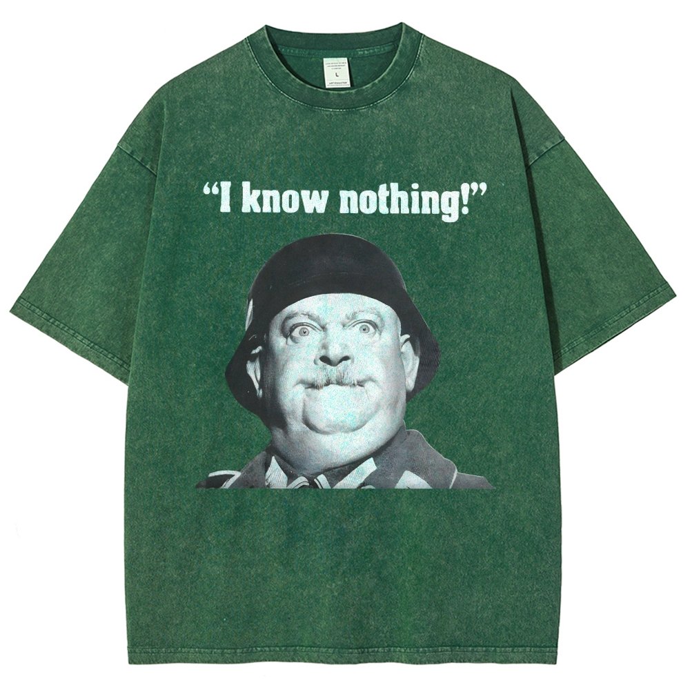 I Know Nothing Art Print Vintage Distressed T-shirt
