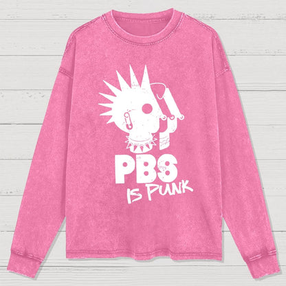 PBS Is Punk Washed Long Sleeve Tee